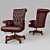 Elegant Leather Chair for Office 3D model small image 1