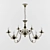 Vintage Bronze Chandelier: Wunderlicht Prague 3D model small image 1