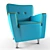 Giulia Leather Armchair 3D model small image 2