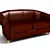 Classic Leather Sofa with Elegant Armrests 3D model small image 1