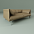 Elegant Leather Sofa with Cushioned Back and Metal Legs 3D model small image 1