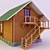 Rustic Timber Cabin: 18cm Diameter 3D model small image 2