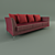 Red Velvet Visionnaire Sofa 3D model small image 1