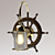 Nautical Ship Wheel Wall Sconce 3D model small image 1