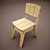 Rustic Wooden Chair 3D model small image 2