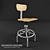 Title: Height-Adjustable Drafting Chair 3D model small image 1