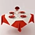 Festive Red Serving Set 3D model small image 1