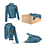 Denim Jacket Collection: 3 Unique Styles 3D model small image 1