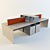 4-Person Office Desk Set 3D model small image 1
