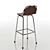 Elegant Charlotte Perriand Leather Stool 3D model small image 2