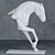 Sleek 3D Horse Sculpture 3D model small image 1