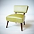 Green Leather Chair: Luxurious & Stylish Seating 3D model small image 1