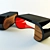 Elegant Leather Inlaid Desk 3D model small image 1