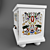 Antique-inspired Painted Pine Chest 3D model small image 2