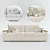 Modern Faux Leather Sofa 3D model small image 1