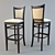 Modern Wooden Bar Stool with Soft Cushion 3D model small image 1