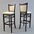 Modern Wooden Bar Stool with Soft Cushion 3D model small image 2