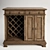 Vintage Charm Wine Sideboard 3D model small image 1