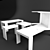 Sleek White Foldable Console Table 3D model small image 3