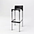 Sleek Plastic Bar Stool 3D model small image 1