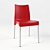 Vibrant Red Plastic Chair 3D model small image 1