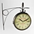 Vintage London Station Double-Sided Wall Clock 3D model small image 1
