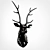 Elegant Black Resin Deer Head 3D model small image 1