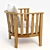 Sleek Teak Lounge Chair 3D model small image 2