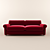 Luxurious Velvet Sofa 3D model small image 2