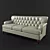 Luxury Cigar Leather Sofa 3D model small image 1