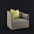 Modern Crescent Armchair 3D model small image 1