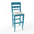 Elegant Barstools with Backrest 3D model small image 1