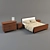 Elegant Carved Classic Bed 3D model small image 1