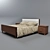 Elegant Carved Classic Bed 3D model small image 3