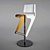 Sleek Wood Bar Stool 3D model small image 1