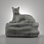 Elegant Stone Cat Figurine 3D model small image 1