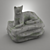 Elegant Stone Cat Figurine 3D model small image 2