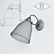 Elegant British Porcelain Wall Light with Chrome Finish 3D model small image 3