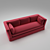 Modern Grey Velvet Divan 3D model small image 1