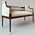 Elegant Armchair and Stool 3D model small image 2