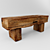 Wooden Entryway Bench 3D model small image 1