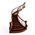 Elegant Redwood Classic Stairs 3D model small image 1