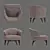 Luxury Minotti Aston Armchair 3D model small image 2