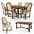 Elegant Century Table Set 3D model small image 1