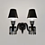 Elegant Baccarat Blackcrystal Chandelier 3D model small image 1