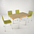 Versatile Foldable Dining Set 3D model small image 1