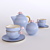 Porcellane Villari Tea set 3D model small image 3