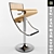 Natural Wood Zig-Zag Bar Stool 3D model small image 1