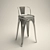 Industrial Steel-Style Bar Chair 3D model small image 1