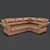 Title: Handcrafted Leather Sofa 3D model small image 1